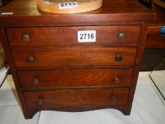 A small mahogany four drawer chest, COLLECT ONLY.