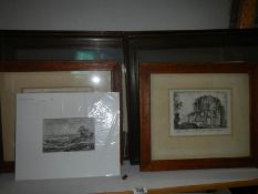 A collection of framed engravings etc., COLLECT ONLY.