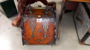 A Victorian brass bound coal box, COLLECT ONLY