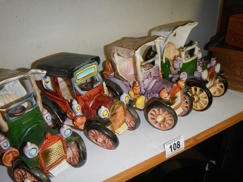 Four ceramic vintage cars. - Image 2 of 2