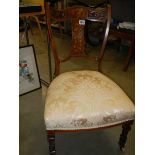 A good quality mahogany inlaid child's chair, COLLECT ONLY.