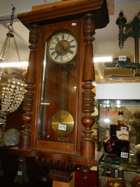 A Victorian mahogany Vienna wall clock, COLLECT ONLY.