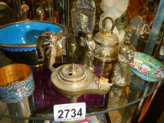 A good lot of brassware including oriental.