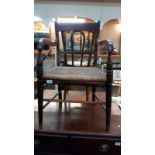 A 19th/20th century oak carver chair with spindle back & rope twist seat, COLLECT ONLY