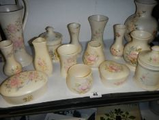 A shelf of Aldridge & Co., Stoke on Trent pottery.