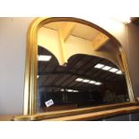 A large gilt framed overmantle mirror 72cm x 92cm COLLECT ONLY