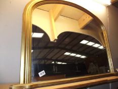 A large gilt framed overmantle mirror 72cm x 92cm COLLECT ONLY