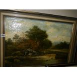 A Victorian oil on canvas rural scene, COLLECT ONLY.