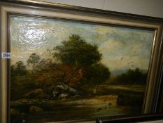 A Victorian oil on canvas rural scene, COLLECT ONLY.