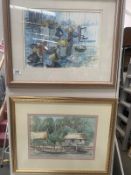 2 framed and glazed Chinese watercolours