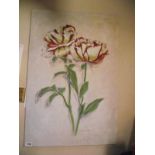 A large print on canvas of flowers - 59cm x 89cm. COLLECT ONLY
