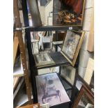 A good selection of framed and glazed prints and pictures (3 shelves)