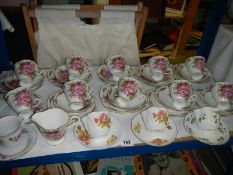 A mixed lot of floral teaware, COLLECT ONLY.