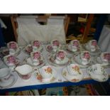 A mixed lot of floral teaware, COLLECT ONLY.