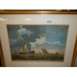 A framed and glazed engraving nautical scene, COLLECT ONLY.