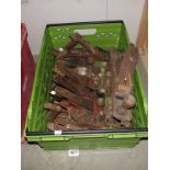 A large box of carpenters planes including Record and Stanley COLLECT ONLY