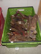 A large box of carpenters planes including Record and Stanley COLLECT ONLY