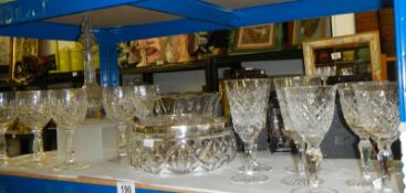 A mixed lot of glass bowls, wine glasses etc., COLLECT ONLY.