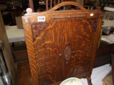 A 1930's oak fire screen, 71cm x 51cm COLLECT ONLY