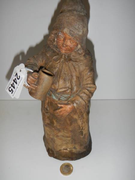 A 19th century stoneware bell in the shape of a monk, (no clanger). - Image 4 of 7