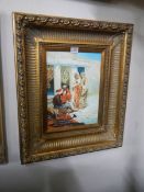 A gilt framed Egyptian scene painting on board, COLLECT ONLY.