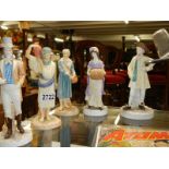 Five assorted Royal Worcester figurines.