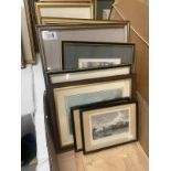 A quantity of framed and glazed engravings and coloured engravings