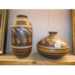 2 x 1970's Denby Glyn colledge Savannah vases COLLECT ONLY