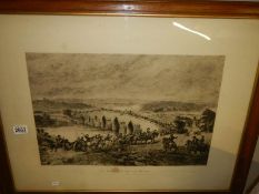 A framed and glazed engraving 'the Battle of Preston'. COLLECT ONLY.