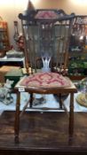 A Victorian mahogany spindle back chair COLLECT ONLY