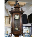 A Victorian mahogany wall clock, COLLECT ONLY.