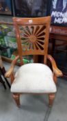 A teak carver chair, COLLECT ONLY