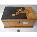 A good cedar wood box inlaid with dancers.