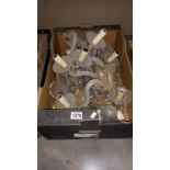 A box of vintage glass chandelier and wall lights COLLECT ONLY