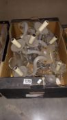 A box of vintage glass chandelier and wall lights COLLECT ONLY