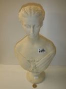 A parian female bust a/f, crack on hairline and repair to back. COLLECT ONLY.