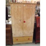 A reclaimed pine cupboard with shelves and drawer 87cm x 42cm x height 155cm