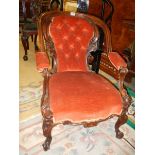 A Victorian mahogany ladies chair, COLLECT ONLY.