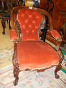 A Victorian mahogany ladies chair, COLLECT ONLY.