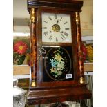 A Victorian American wall clock, in working order. COLLECT ONLY.