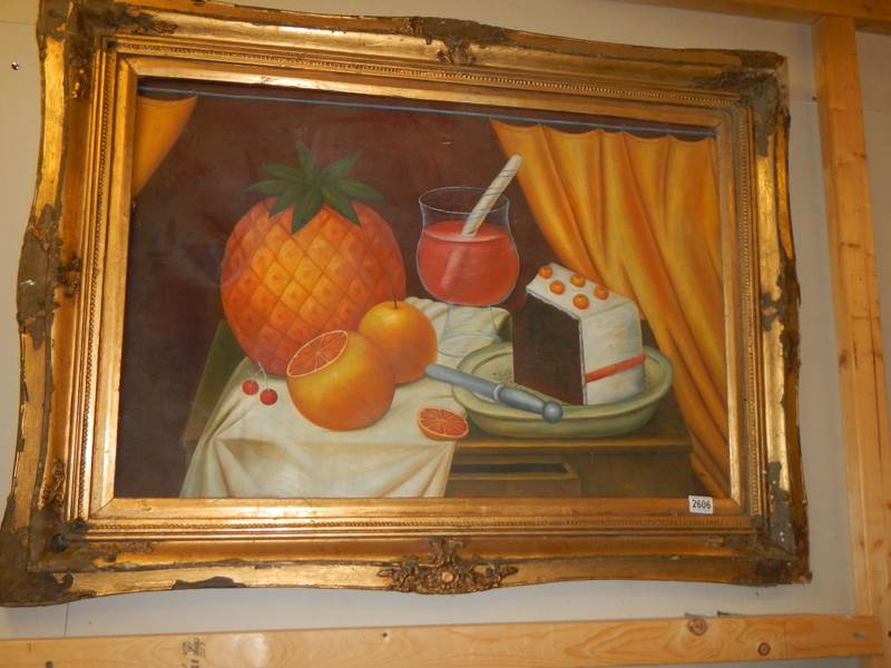 A large gilt framed still life painting, COLLECT ONLY.