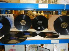 A quantity of 78 rpm records.