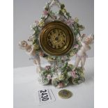 A porcelain boudoir clock.