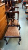 A pair of Edwardian dining/hall chairs, COLLECT ONLY