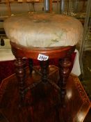 A Victorian mahogany rotating piano stool, COLLECT ONLY.