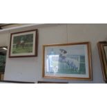 Two framed and glazed prints including Desert Orchid
