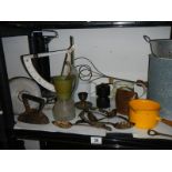 A mixed lot of vintage kitchen ware etc., COLLECT ONLY.