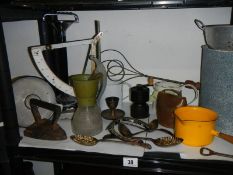 A mixed lot of vintage kitchen ware etc., COLLECT ONLY.