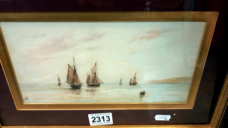 A pair of framed and glazed seascape watercolours. - Image 4 of 8