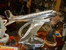 A 20th century aluminium model of an aircraft.